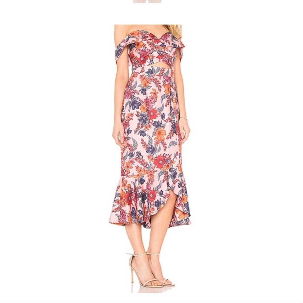 Finders Keepers Rhapsody Midi Dress in Blossom Floral